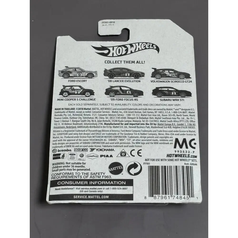 Hot Wheels MINI Cooper S Challenge Diecast Car Blue White 1:64 2018